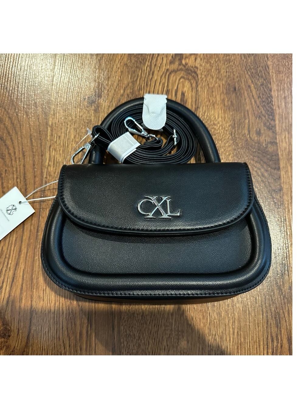CXL by Christian Lacroix Mini Top Handle Crossbody Bag Black NWT Structured Chic